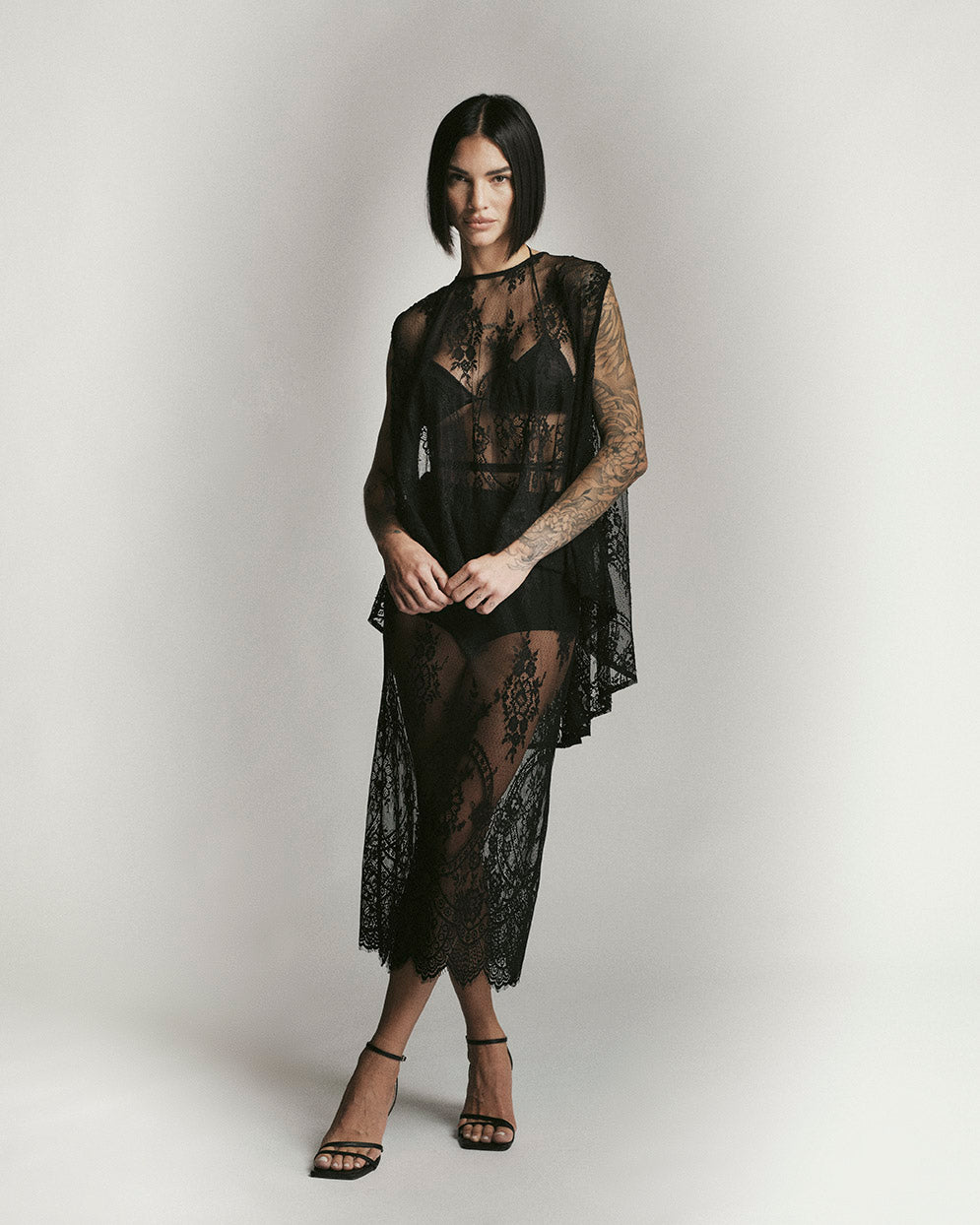 Camicia in Pizzo Cupido Nero