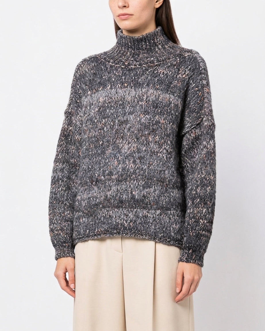 Maglia con collo melange