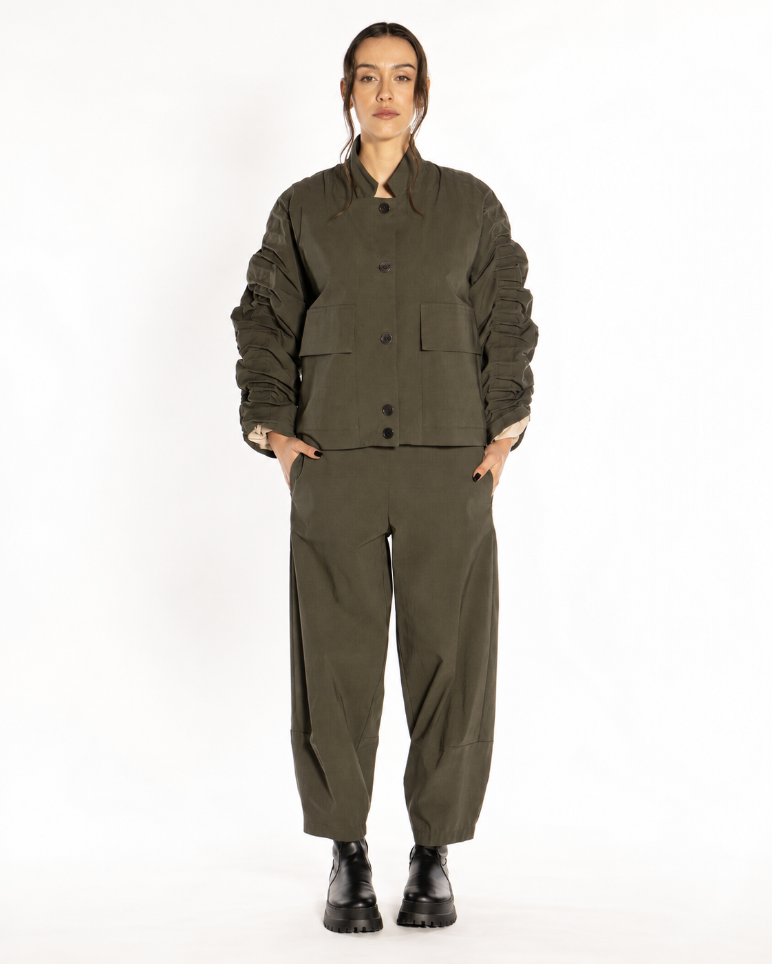 Bomber arricciato bengalina