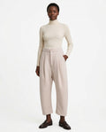 Pantalone in lana color chalk