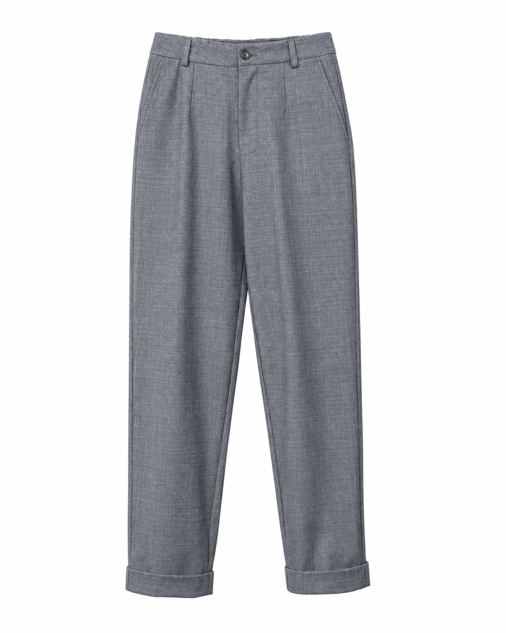 Pantalone risvoltino fresco di lana cenere