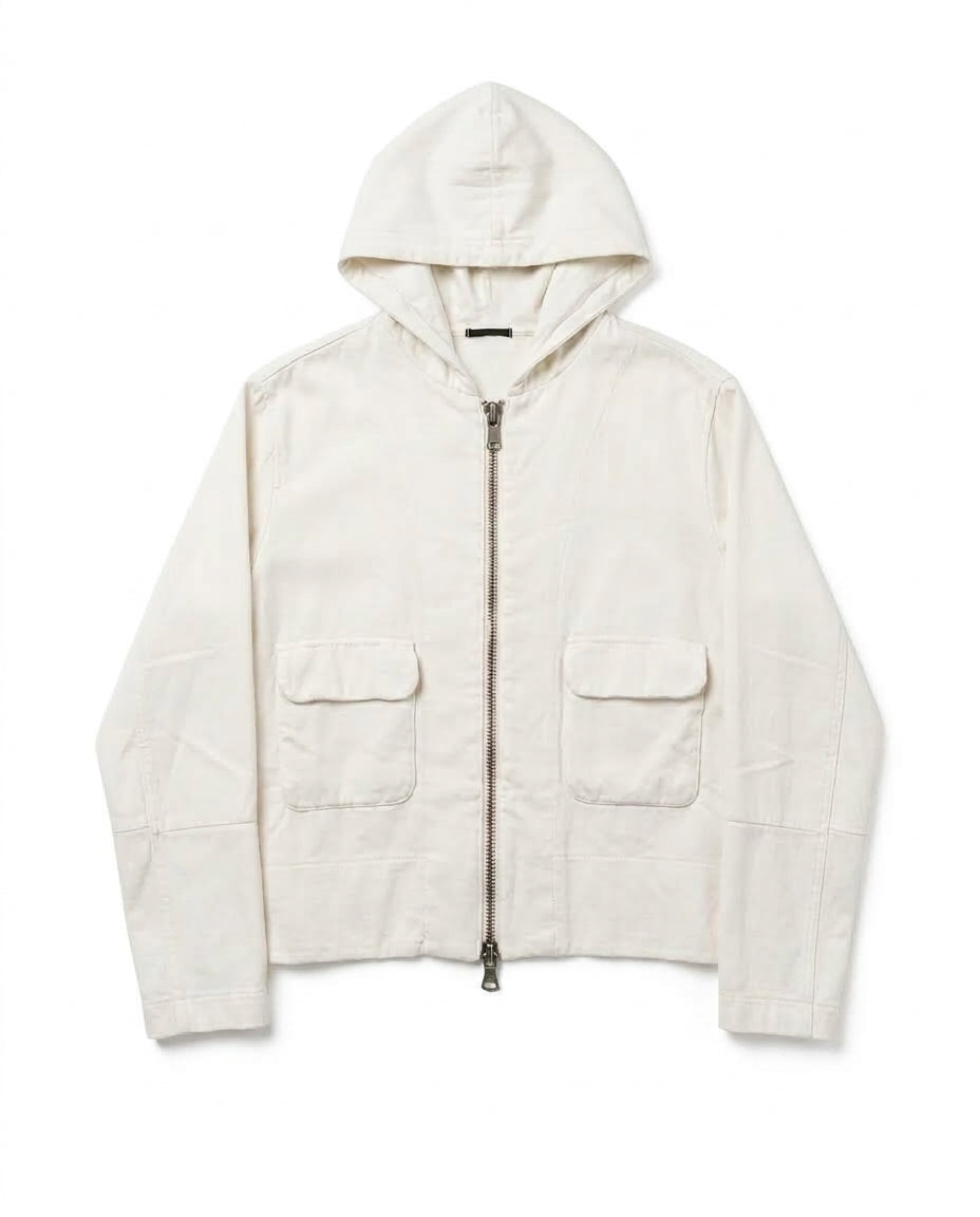 Giacca felpa con cappuccio e zip centrale