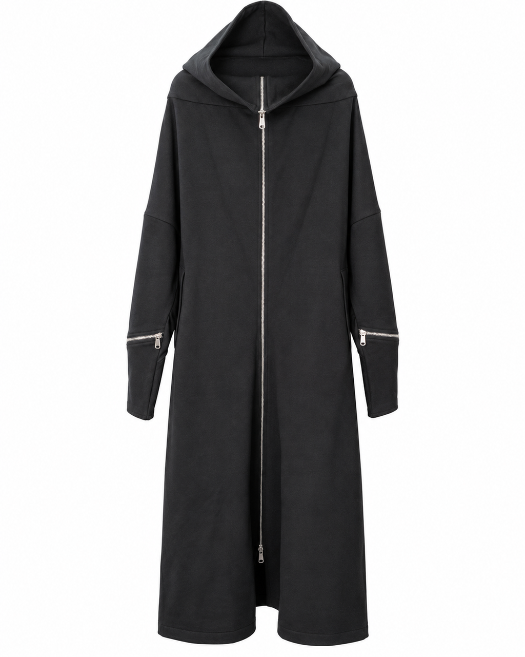 Maxi cardigan felpa con zip centrale