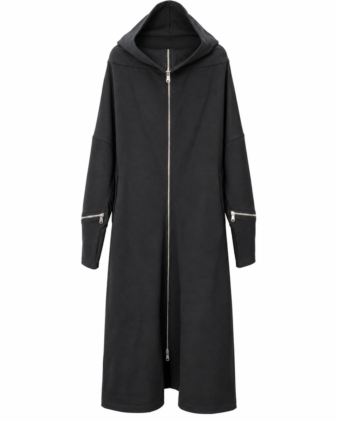 Maxi cardigan felpa con zip centrale