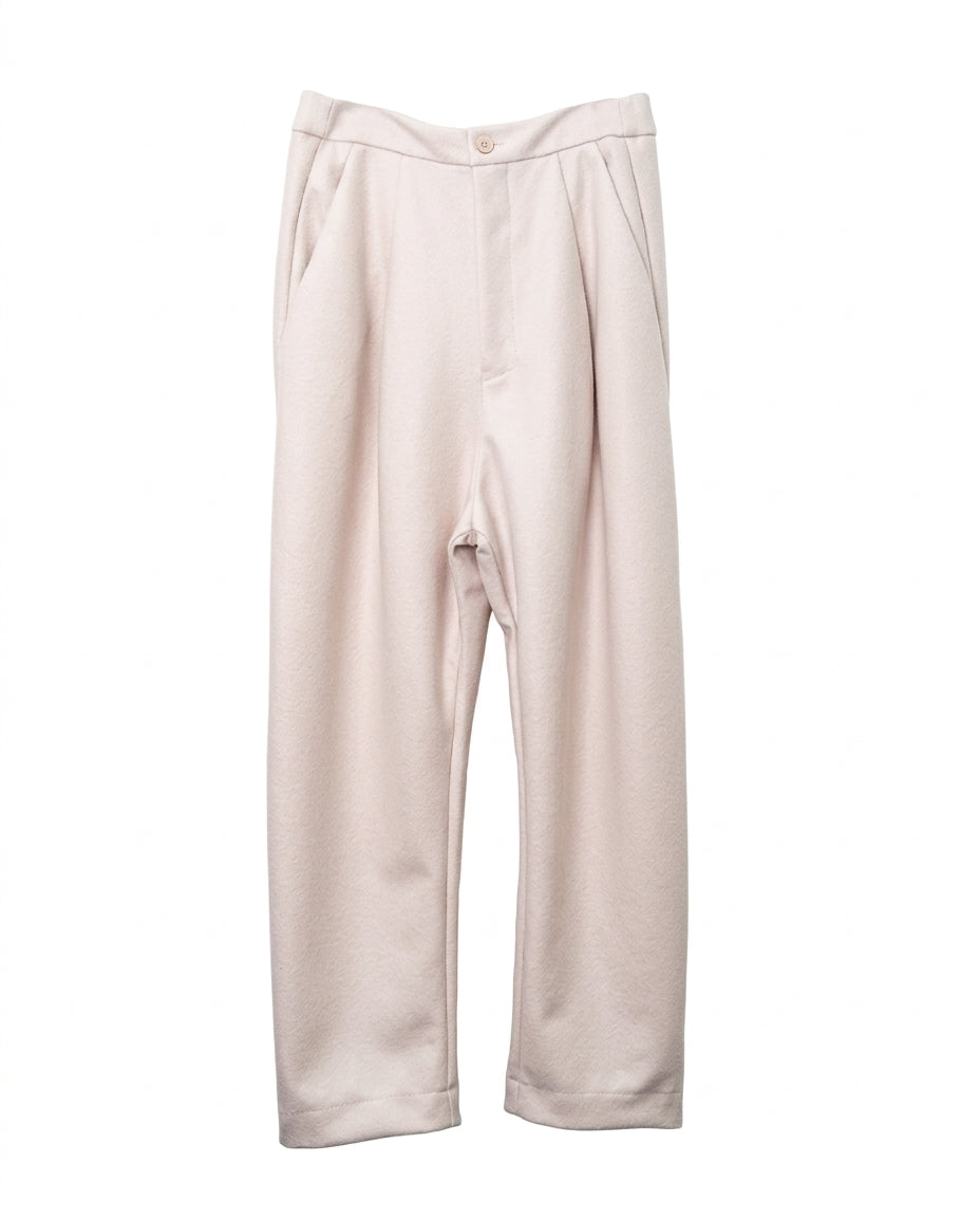 Pantalone in lana color chalk