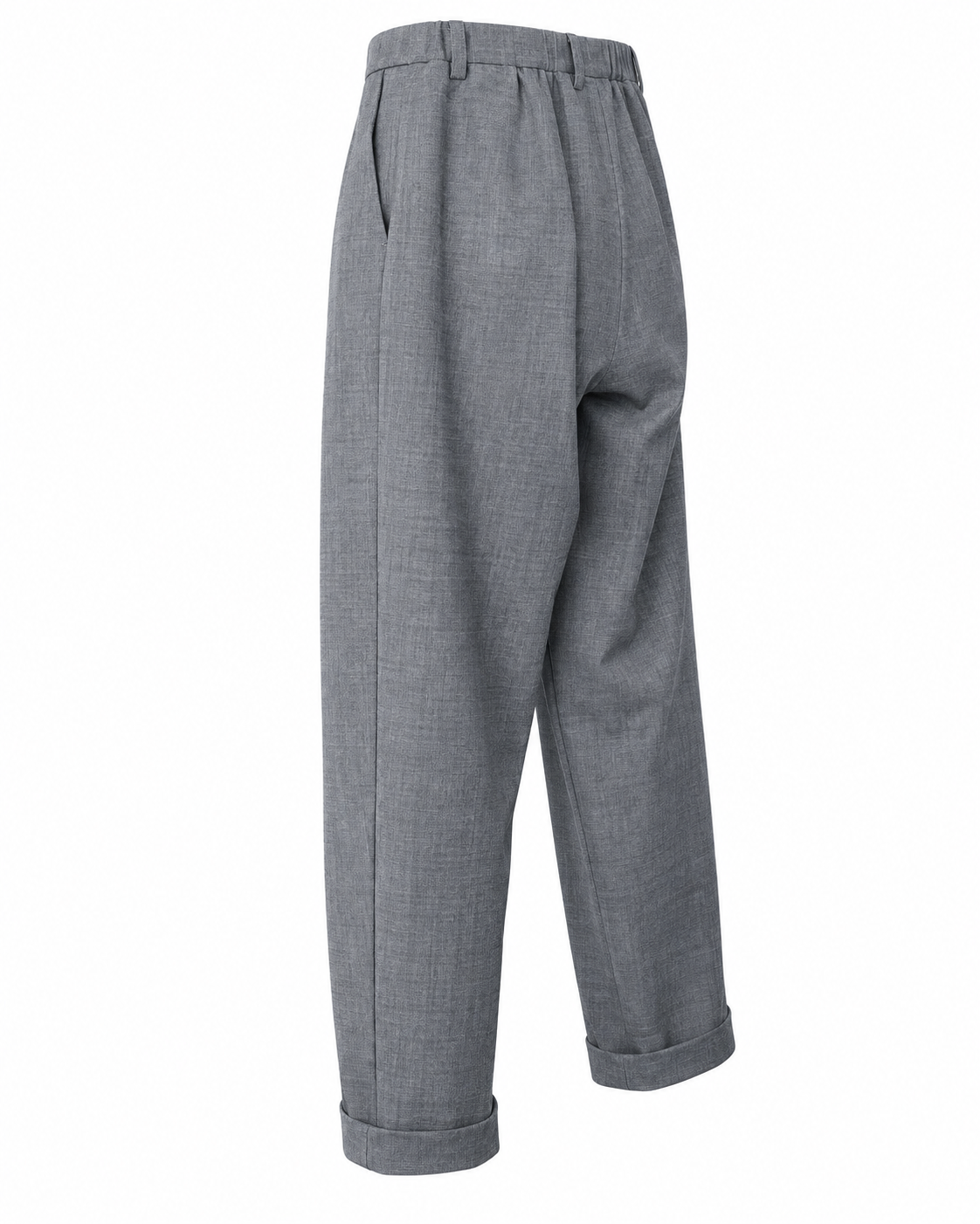 Pantalone risvoltino fresco di lana cenere