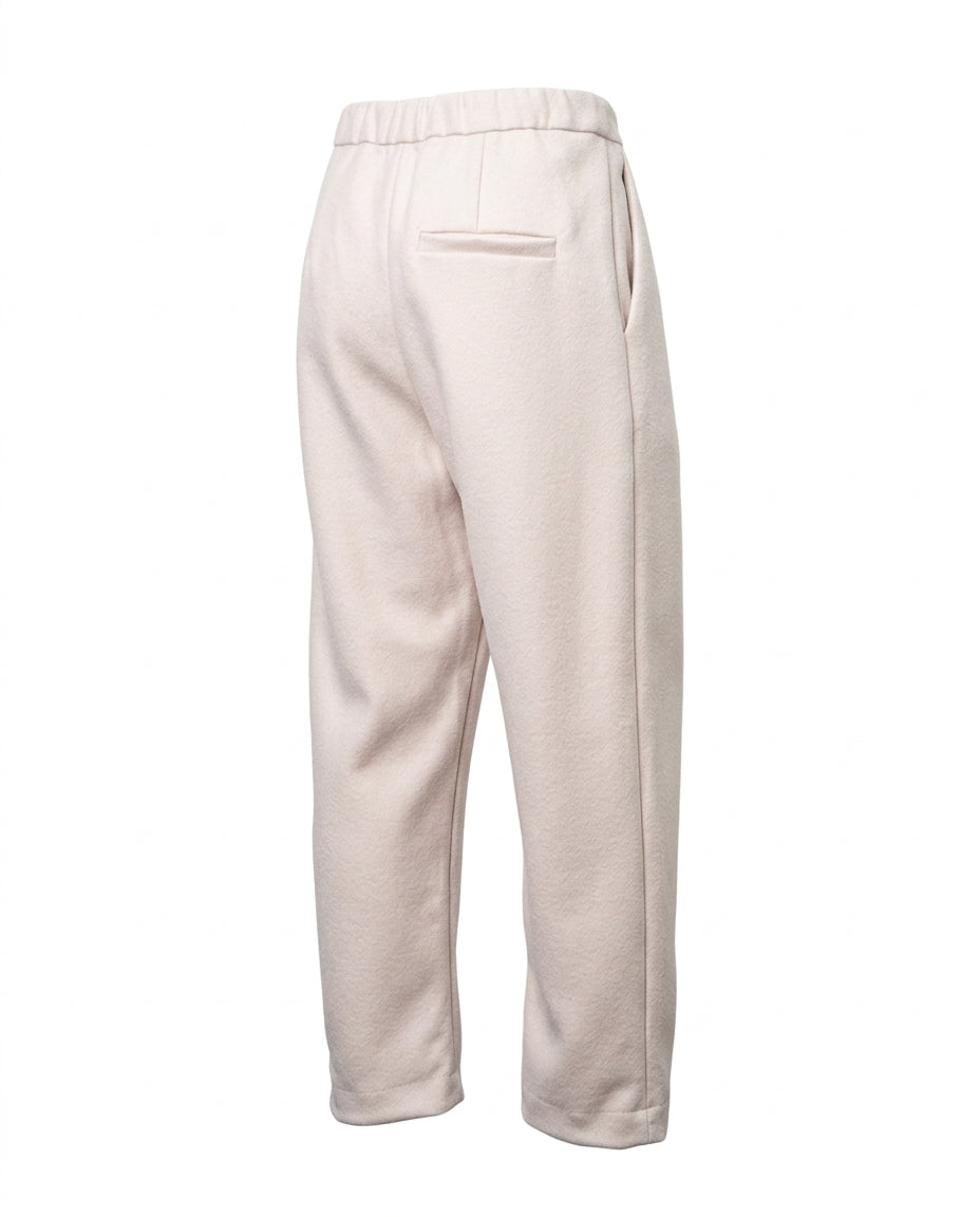 Pantalone in lana color chalk
