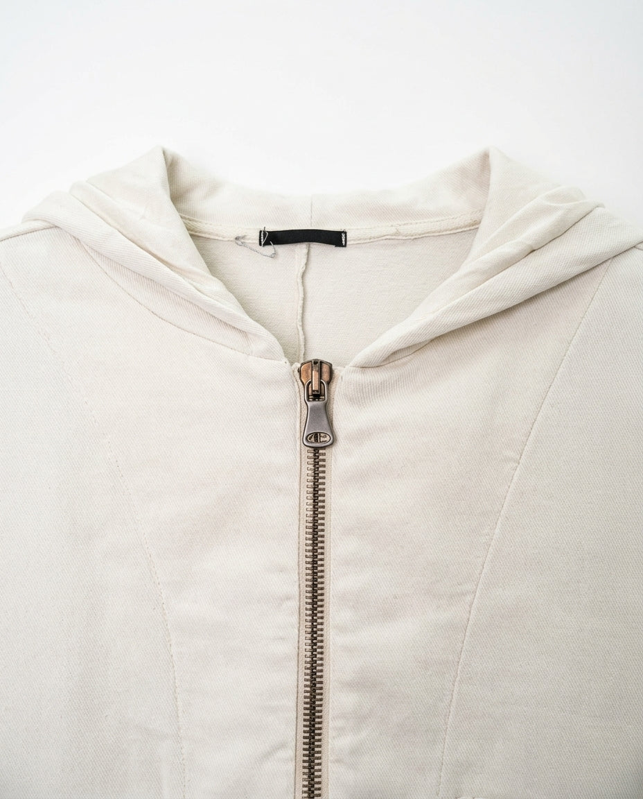 Giacca felpa con cappuccio e zip centrale