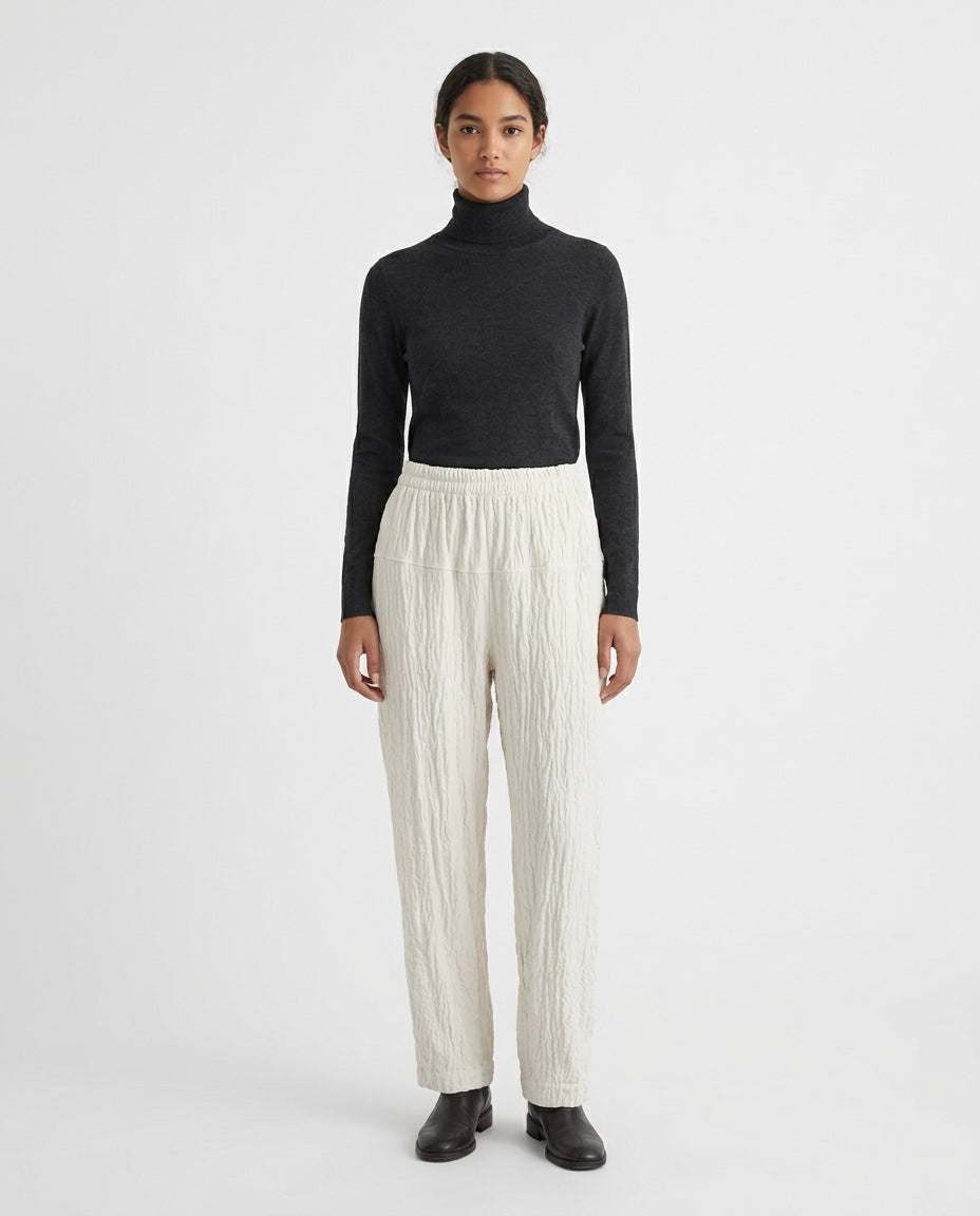 Pantalone velluto con elastico in vita