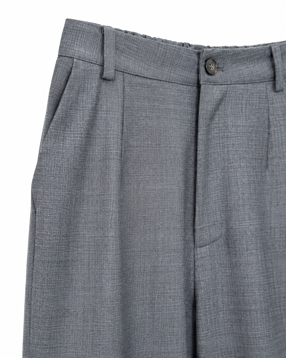 Pantalone risvoltino fresco di lana cenere