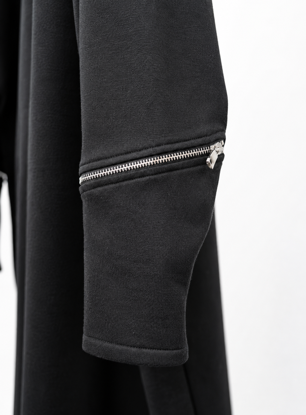 Maxi cardigan felpa con zip centrale