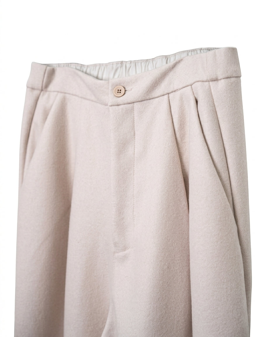 Pantalone in lana color chalk