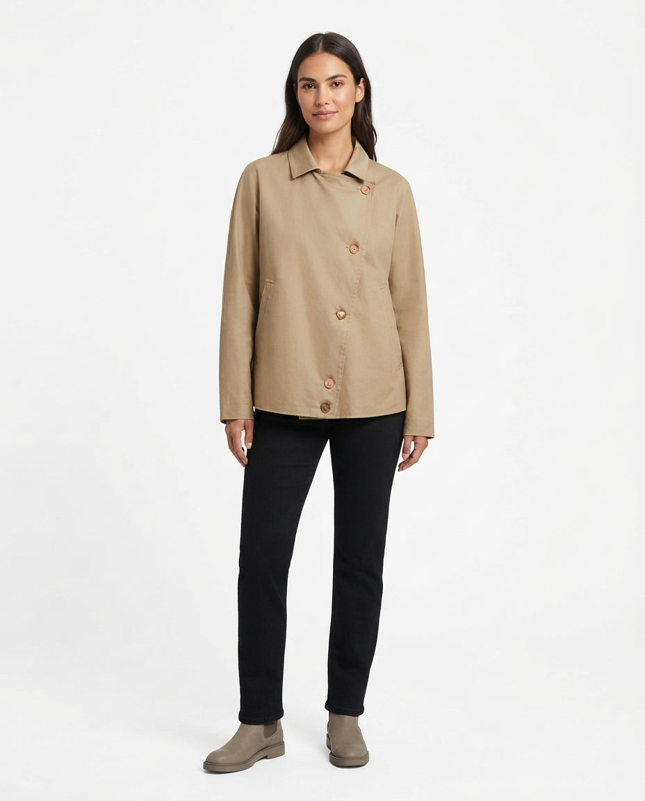 Giacca corta in canvas smerigliato