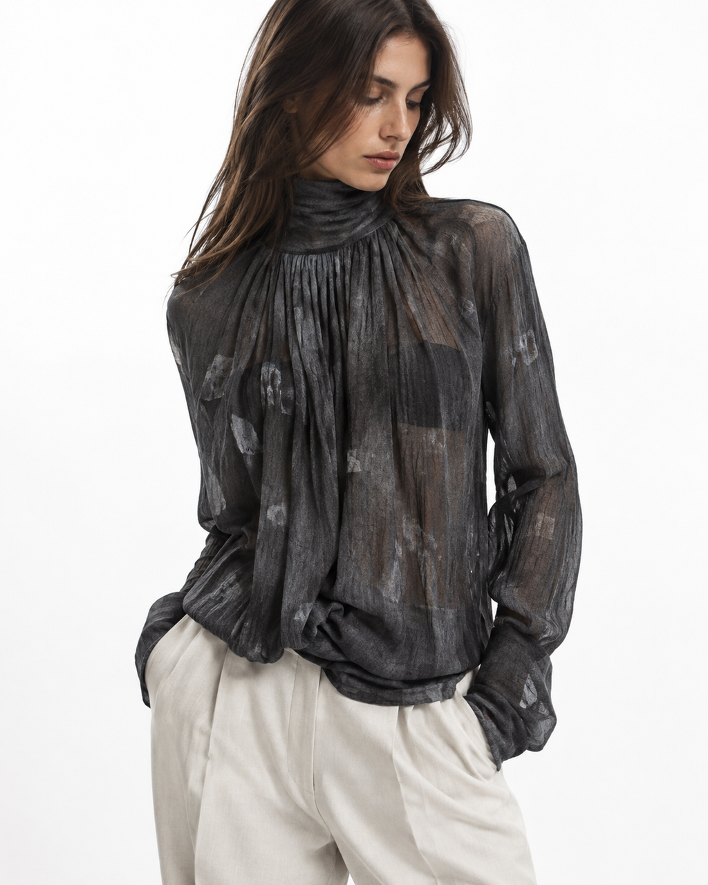 Camicia collo alto
