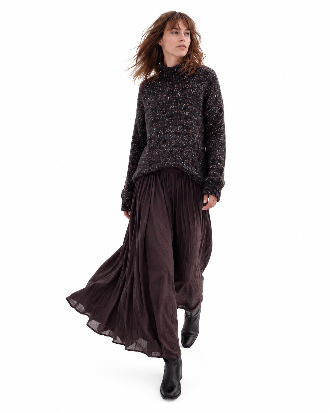 Maglia con collo melange