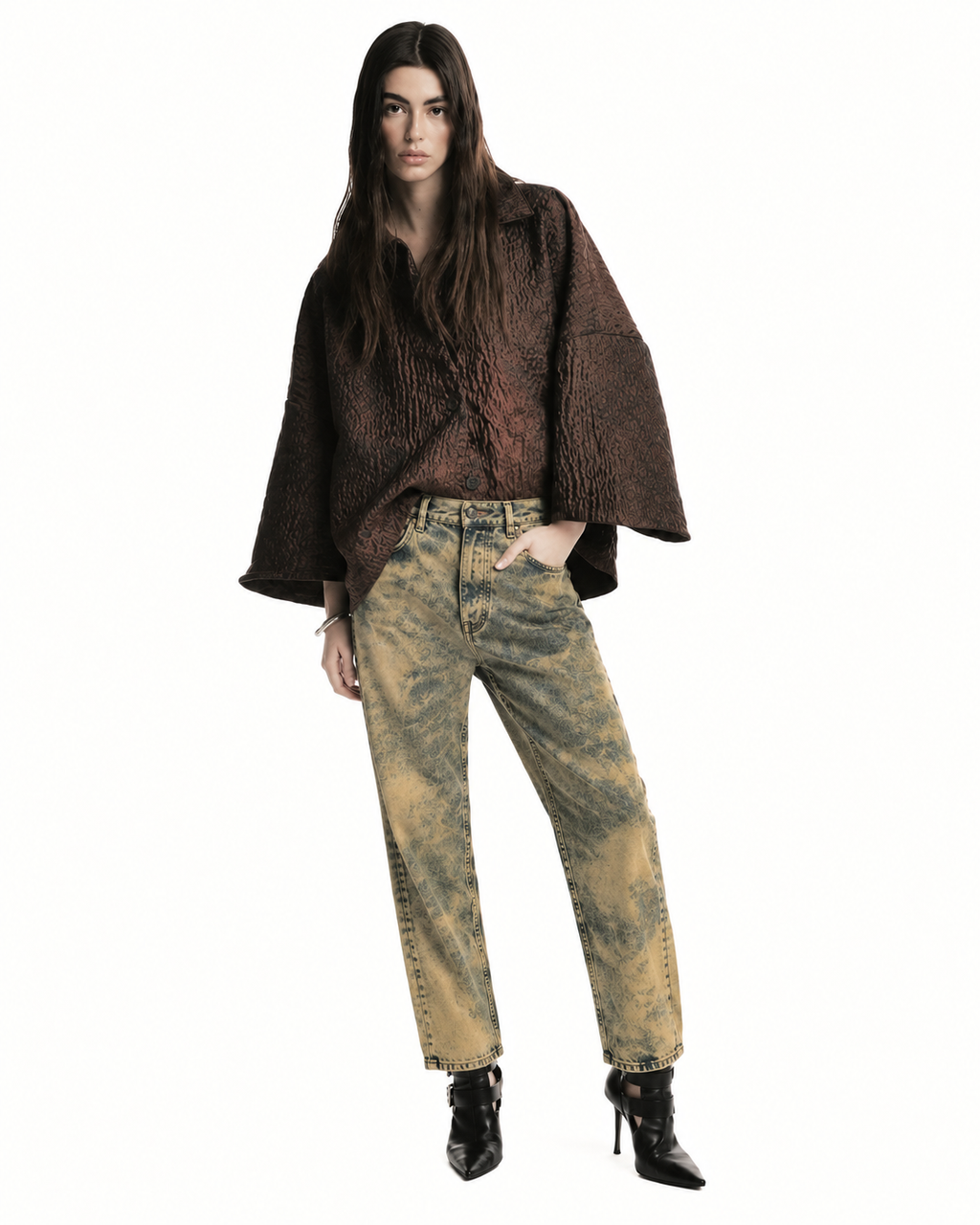 Pantalone boyfriend blu acido