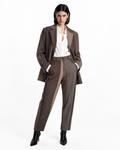 Pantalone gessato (Marrone)