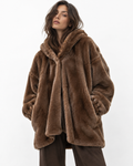 Parka con cappuccio in eco-pelliccia