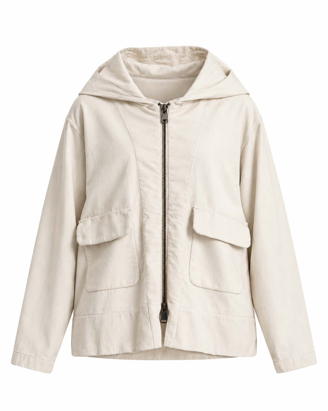 Giacca felpa con cappuccio e zip centrale