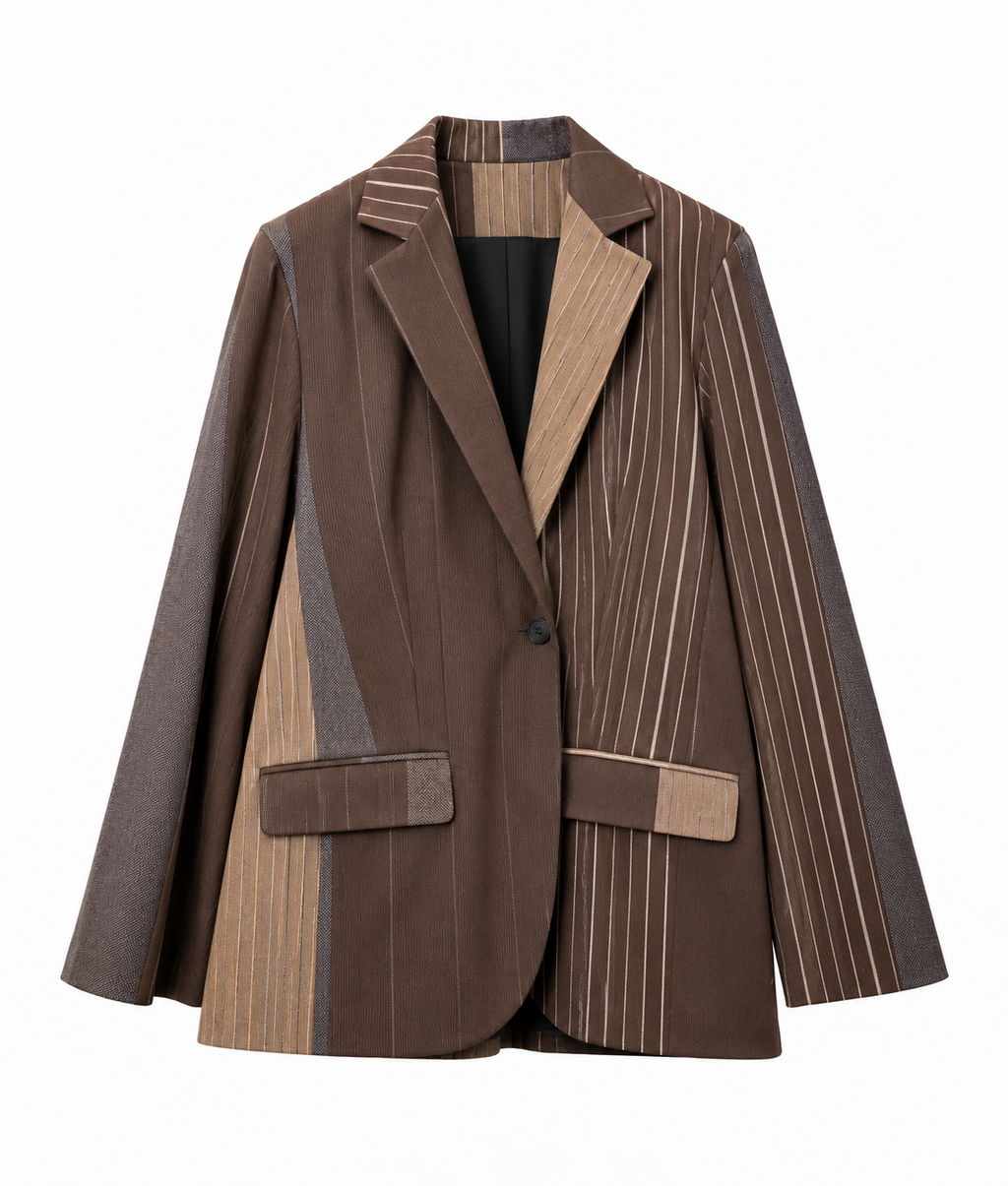 Blazer gessato marrone