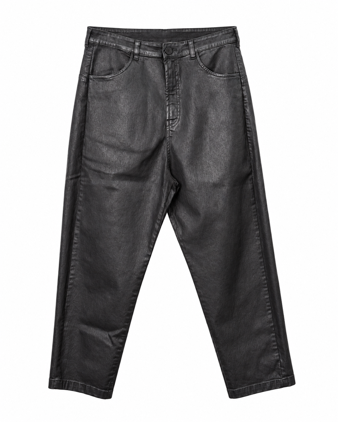 Pantalone boyfriend effetto pelle