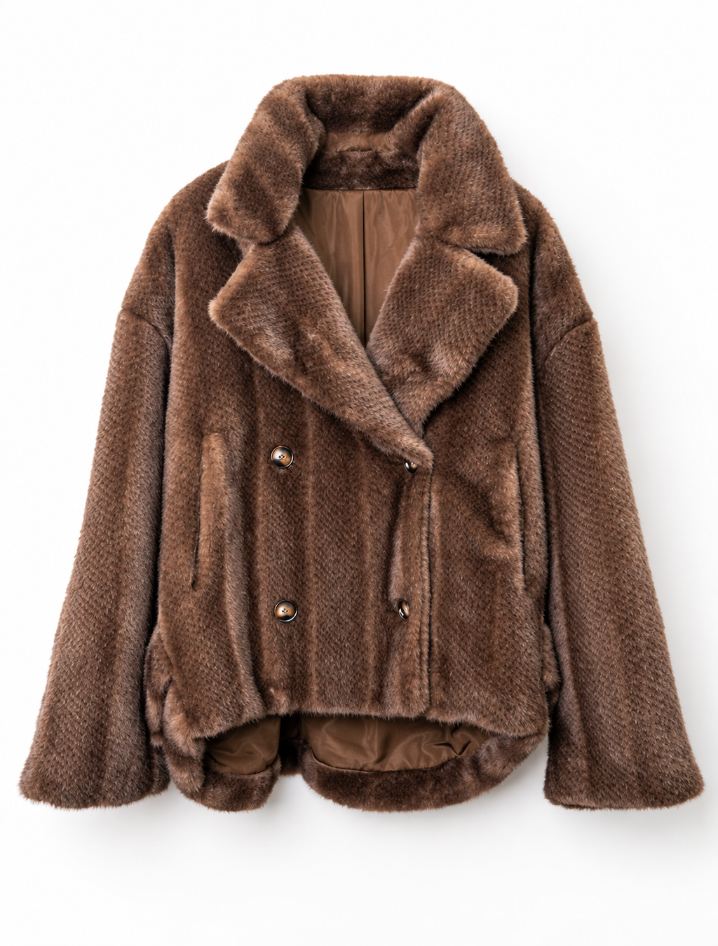 Blazer eco-pelliccia doppio petto