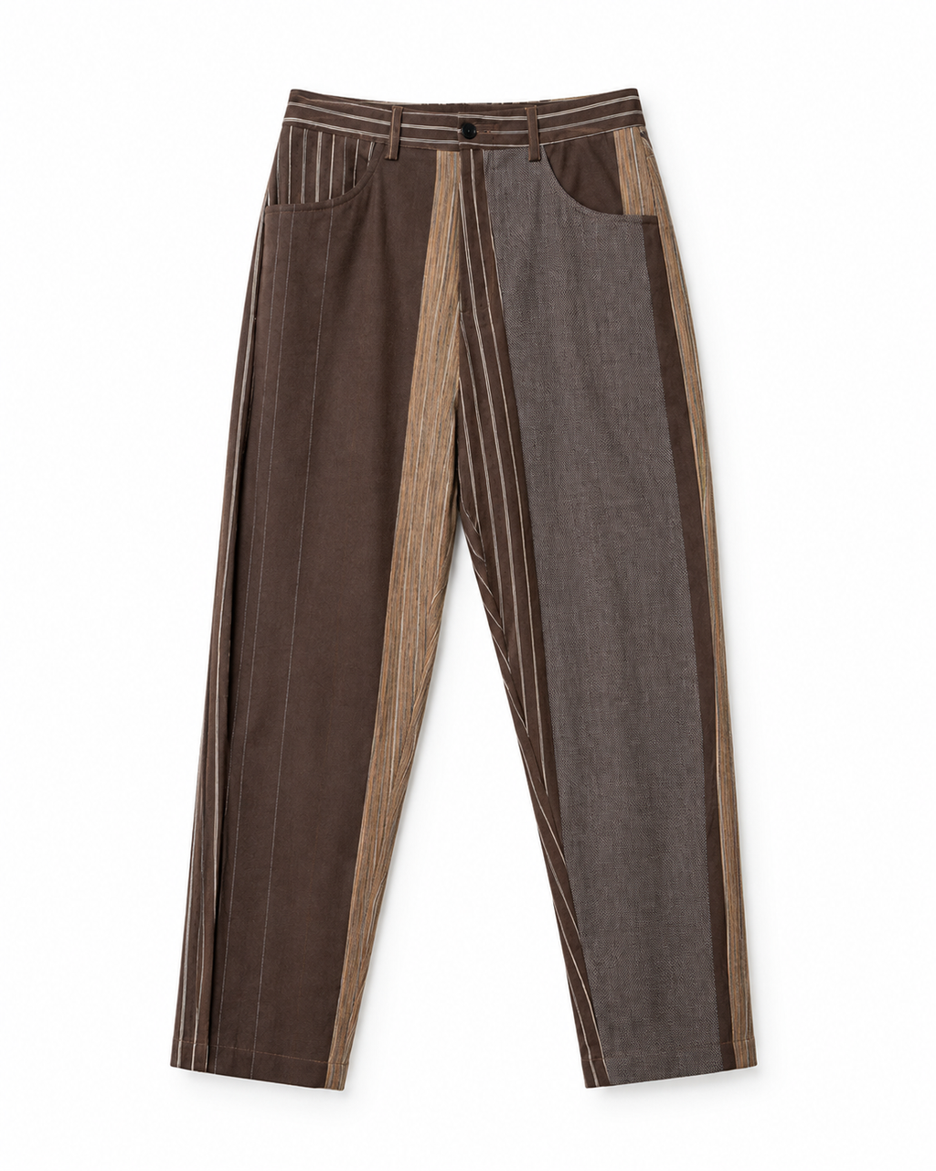Pantalone gessato (Marrone)