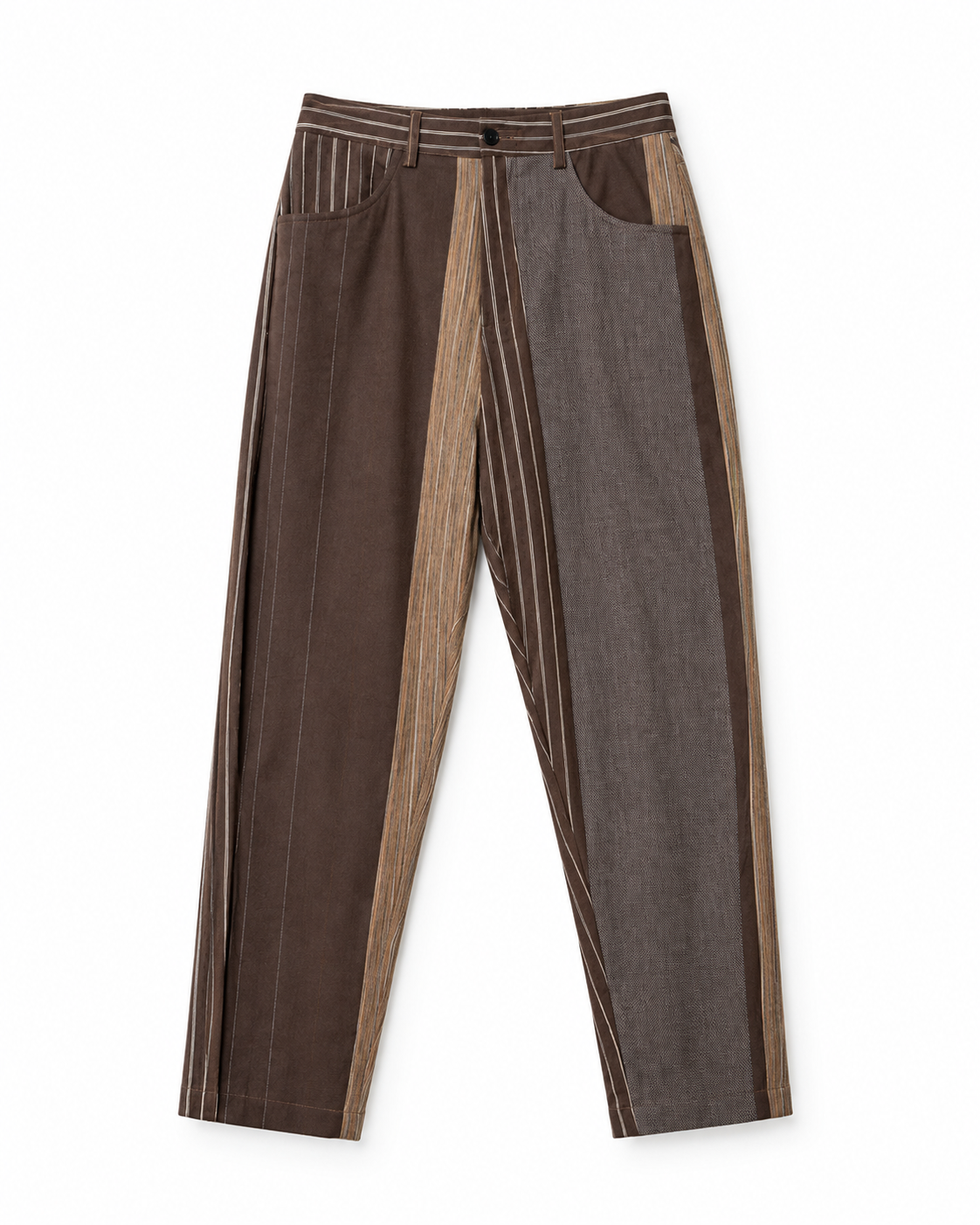Pantalone gessato (Marrone)