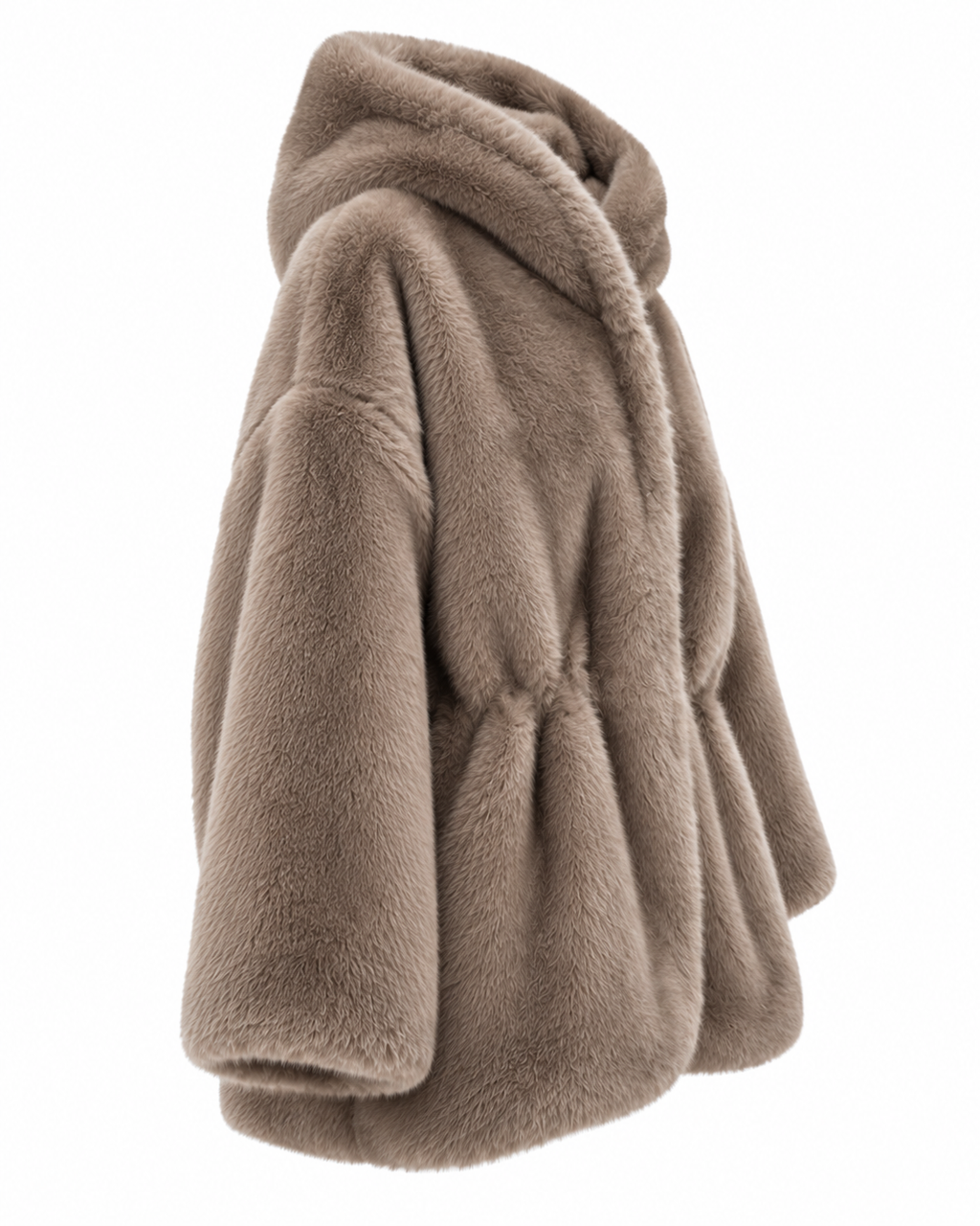 Giacca eco-pelliccia sahariana taupe
