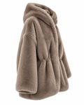 Giacca eco-pelliccia sahariana taupe