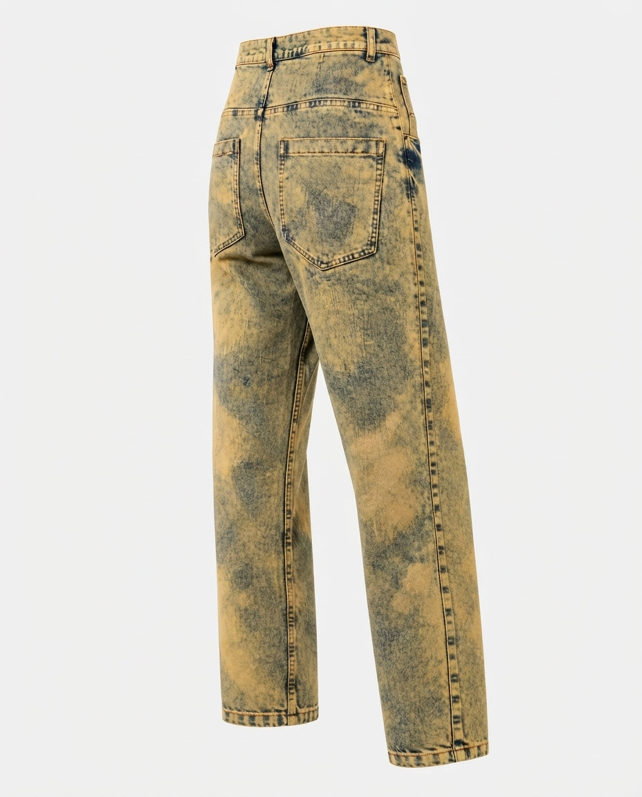 Pantalone boyfriend blu acido