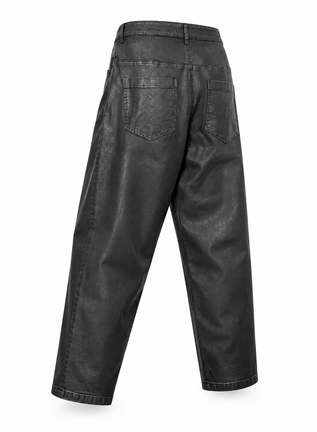Pantalone boyfriend effetto pelle