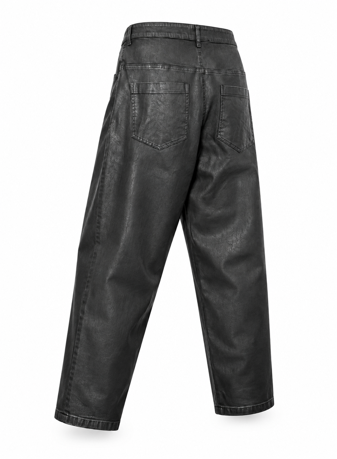Pantalone boyfriend effetto pelle