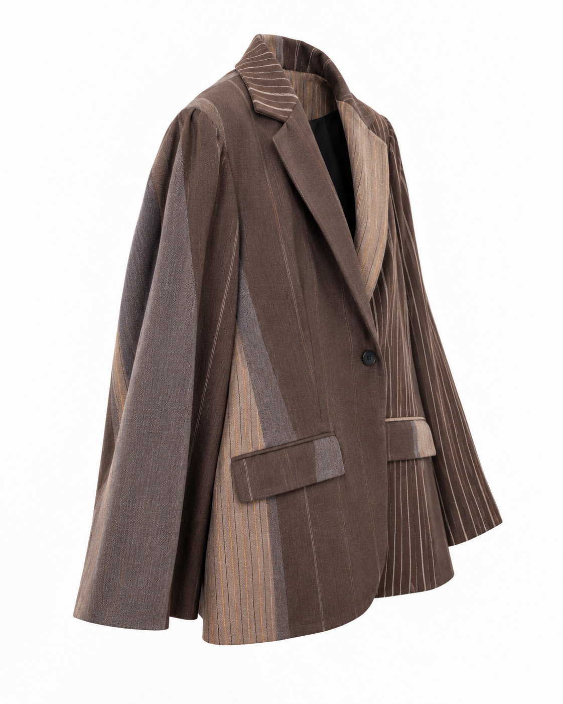 Blazer gessato marrone