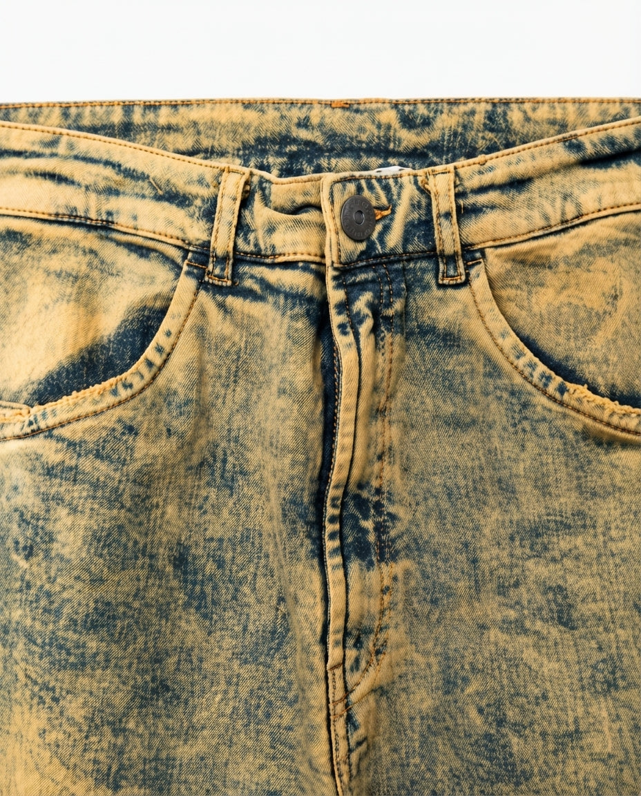 Pantalone boyfriend blu acido