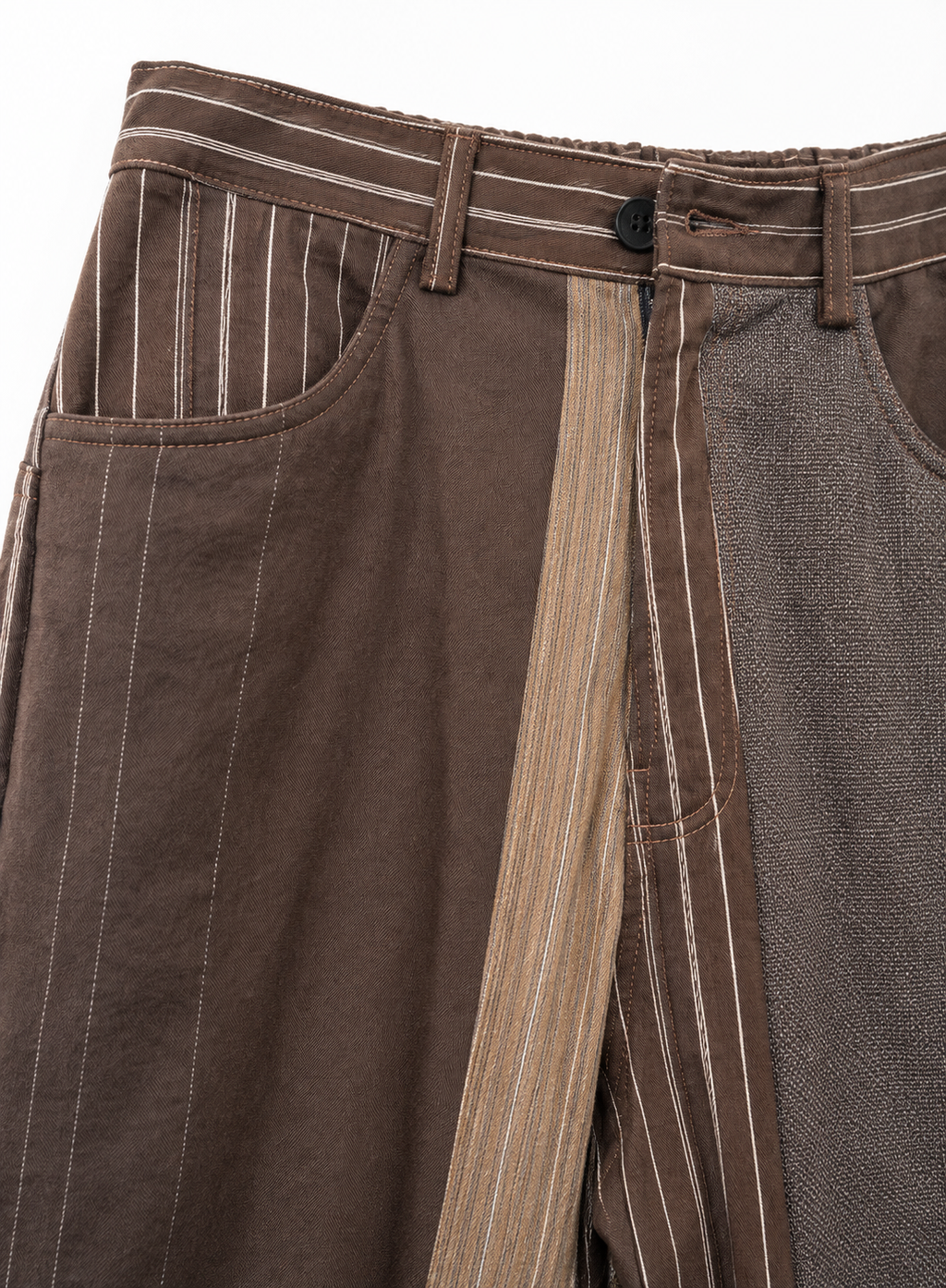 Pantalone gessato (Marrone)