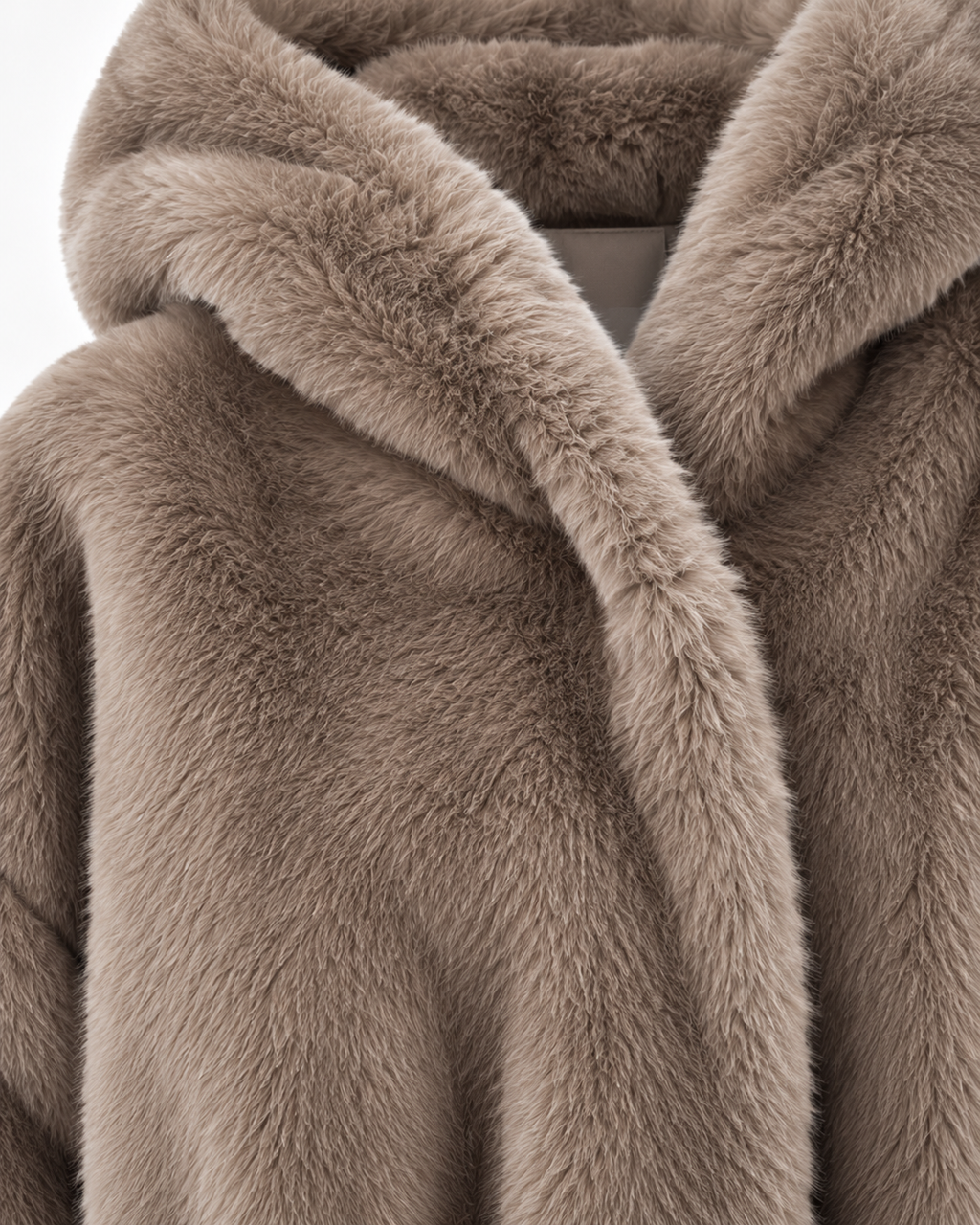 Giacca eco-pelliccia sahariana taupe