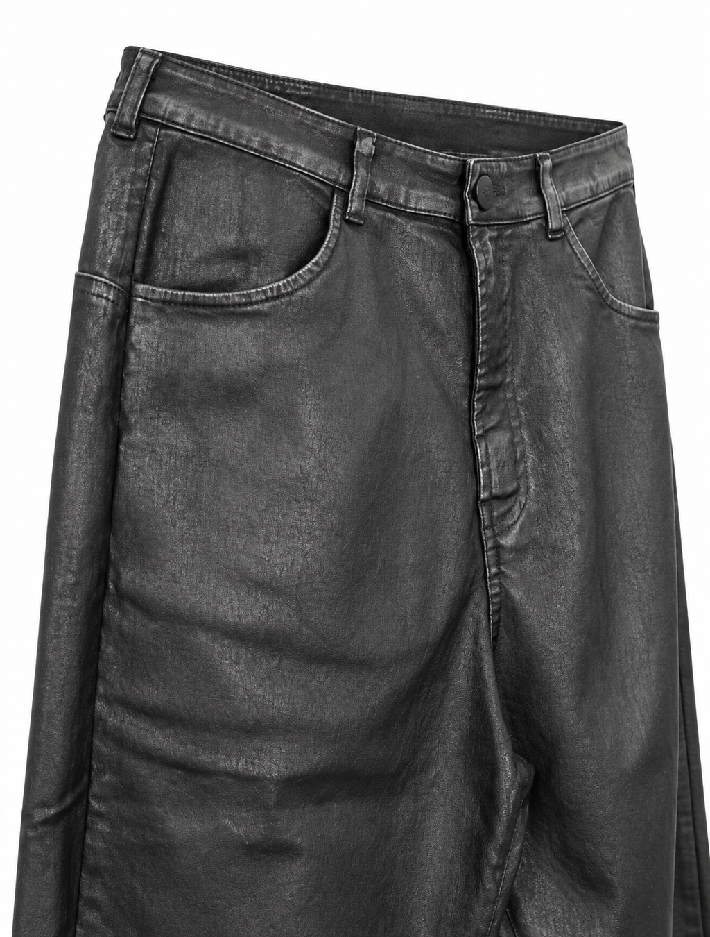 Pantalone boyfriend effetto pelle