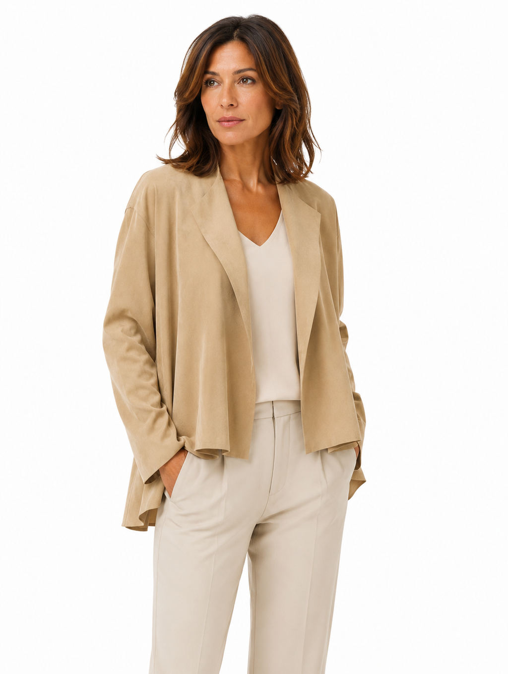 Giacca in Eco Suede Beige