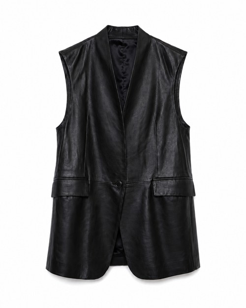 Blazer in Pelle Senza Maniche