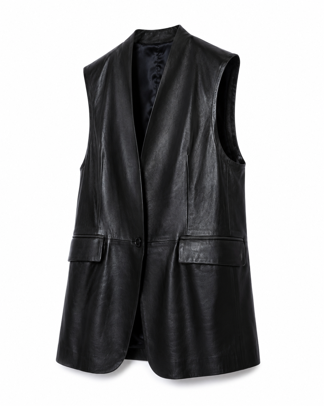 Blazer in Pelle Senza Maniche