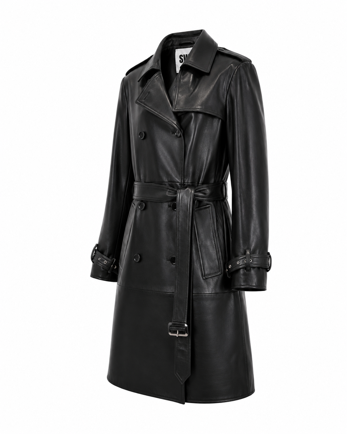 Trench Doppiopetto in Vera Pelle