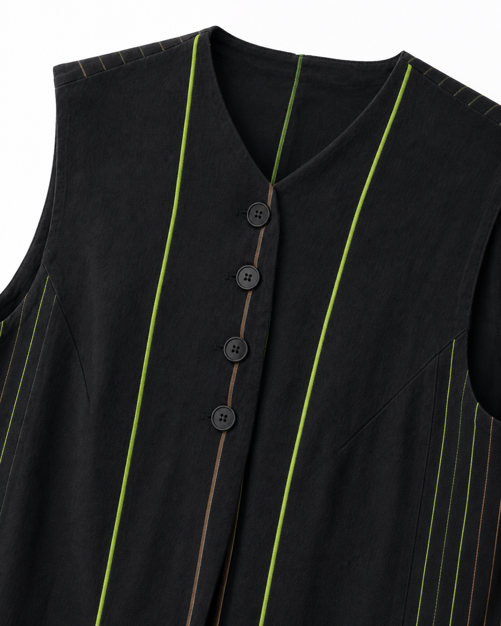 Gilet Rigato Gessato Nero