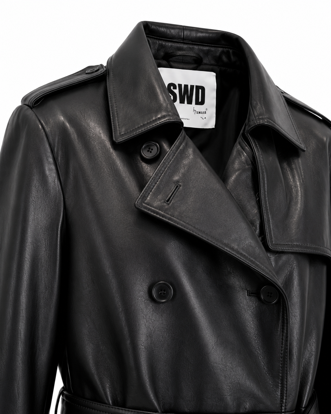 Trench Doppiopetto in Vera Pelle