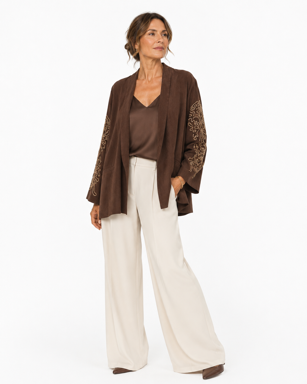 Giacca in Eco Suede con Ricamo