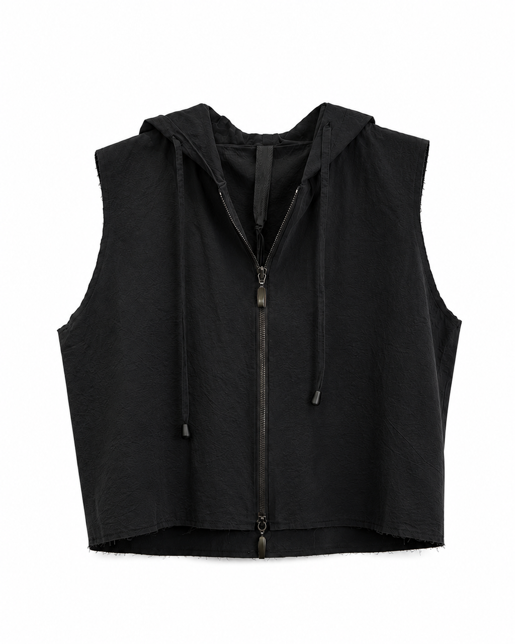 Gilet con Zip e Cappuccio