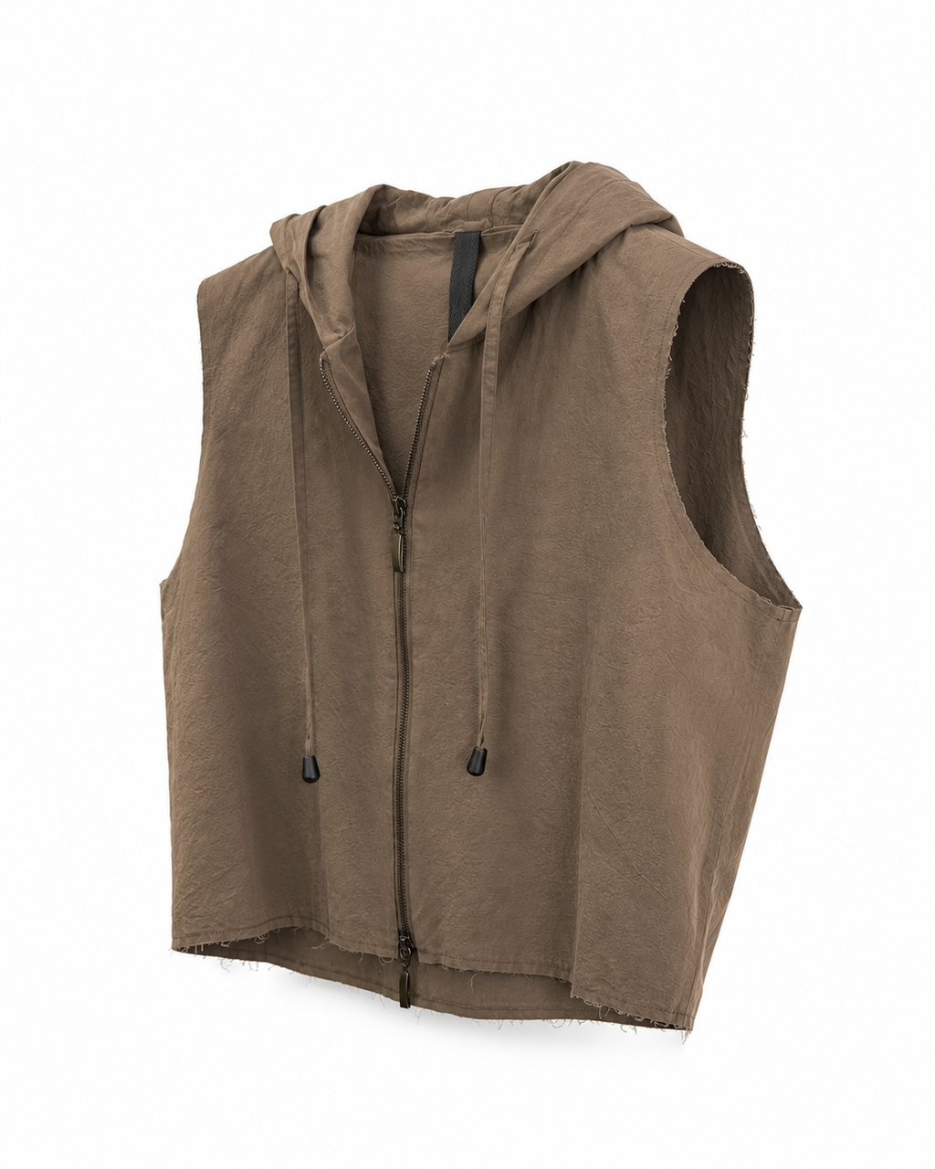 Gilet con Zip e Cappuccio