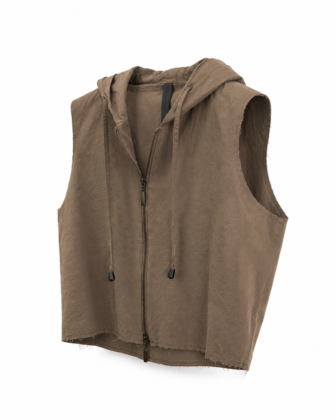 Gilet con Zip e Cappuccio