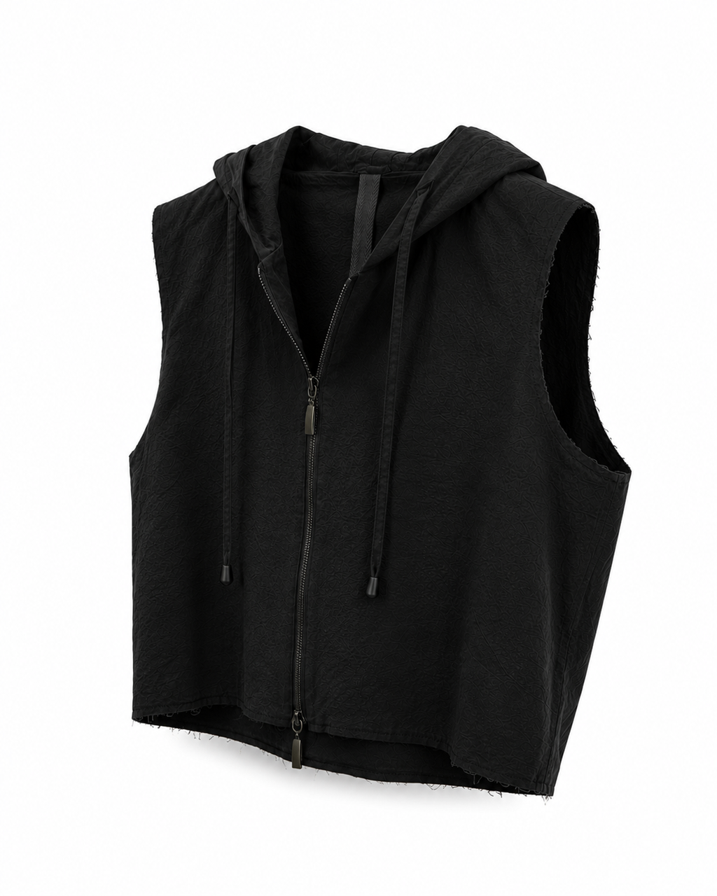 Gilet con Zip e Cappuccio