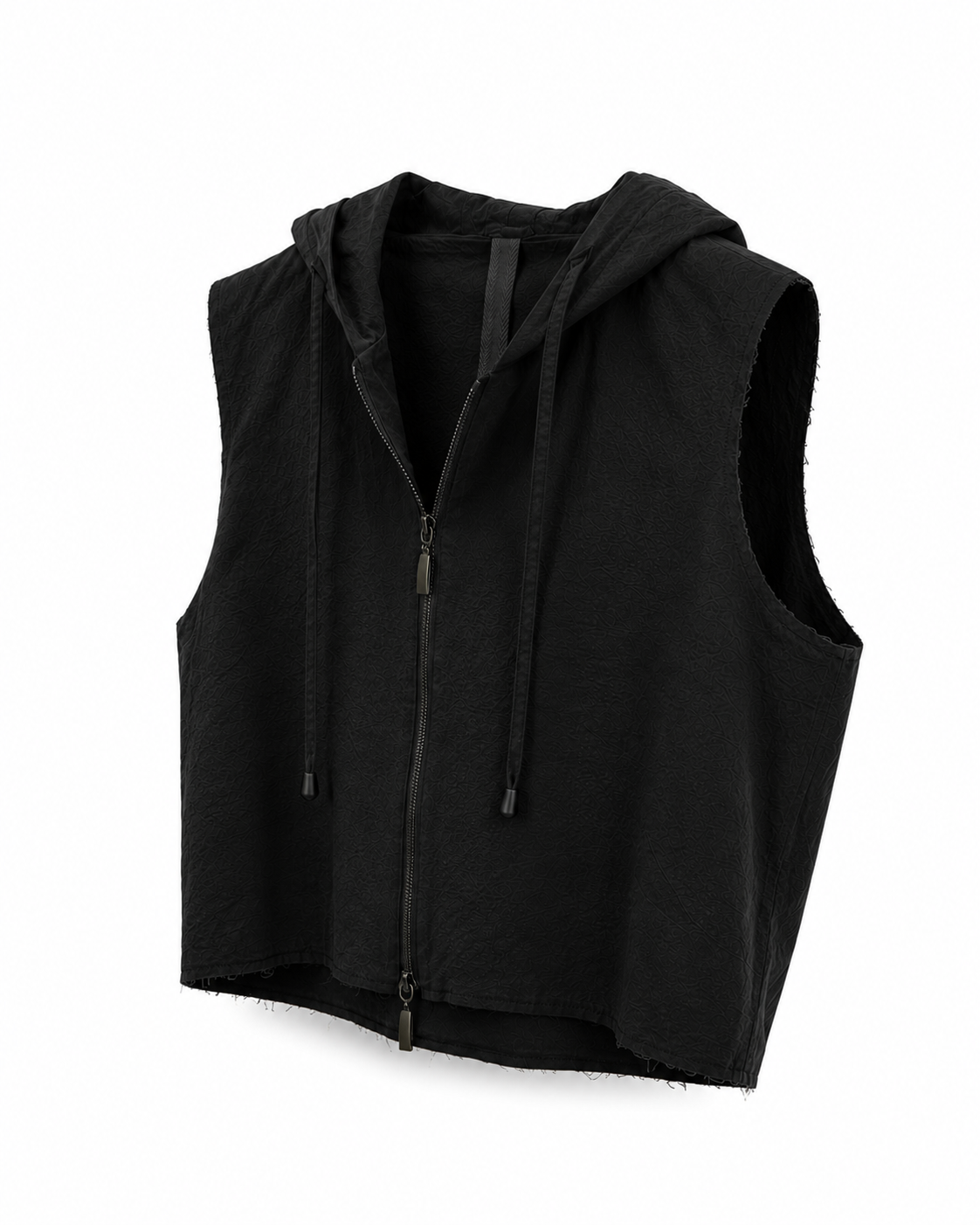 Gilet con Zip e Cappuccio